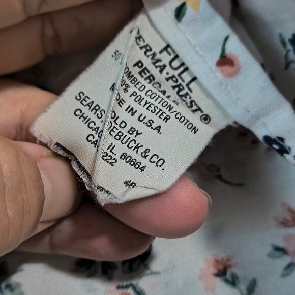 VTG Sears Perma Prest Floral Full Size Flat Sheet - Picture 3 of 5